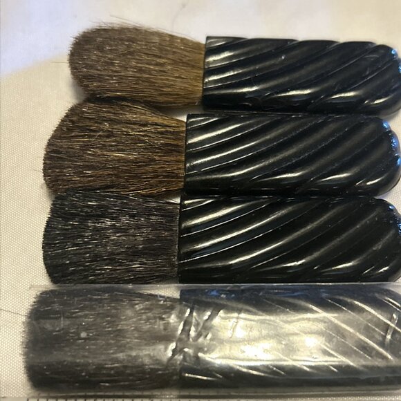 Powder Foundation Blush Brush With Blue Handle Lot Of 4 Fit Some Compacts New - Picture 5 of 5